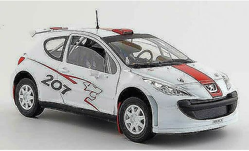 Peugeot 207 S2000 1/18 Solido blanche/rouge 2006 miniature