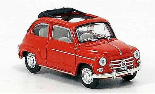 Fiat 600 D 1/43 Brumm ouvertrouge 1960 miniature