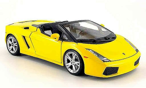 Lamborghini Gallardo Spyder 1/18 Burago jaune miniature