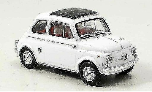 Fiat 595 Abarth 1/43 Brumm blanche avec capote toit pliant 1963 miniature
