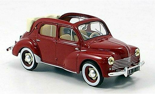 Renault 4CV Cabriolet 1/43 Hachette Decouvrable rouge 1952 miniature