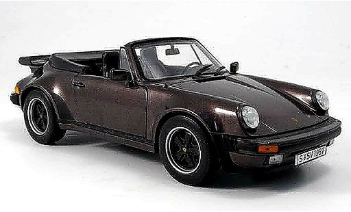 Porsche 911 Turbo 1/18 Norev 3.3l cabriolet marron 1987 miniature