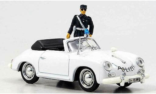 Porsche 356 1952 1/43 Brumm police Schweiz avec Figur miniature