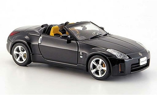 Nissan 350Z Roadster 1/43 Ebbro Fairlady noire ouvert 2005 miniature