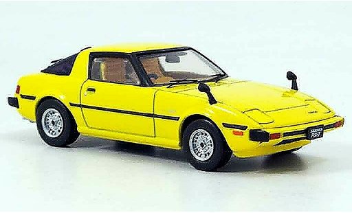 Mazda RX7 1978 1/43 Ebbro Savanna jaune miniature