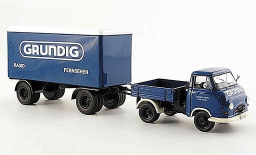 Hanomag Kurier Kastenwagen 1/43 Schuco Enser vertedig avec fourgonhanger miniature