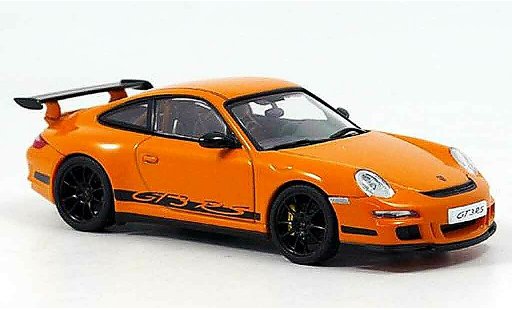 Porsche 911 GT3 RS 1/43 Autoart orange noire miniature
