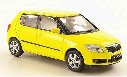 Skoda Fabia II 1/43 Abrex jaune 2007 miniature