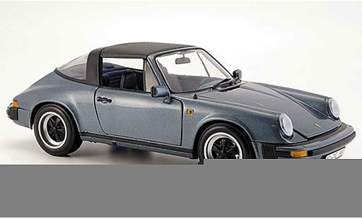 Porsche 911 Targa 1/18 Minichamps carrera bleu grise 1983 miniature