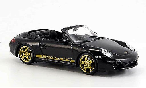 Porsche 911 4S 1/43 Minichamps Carrera noire geoffnetes capote 2005 miniature
