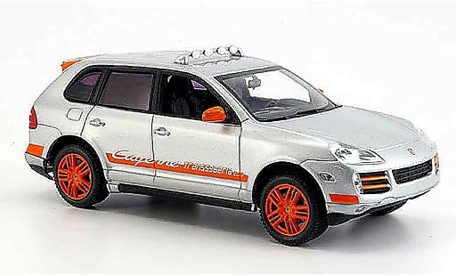 Porsche Cayenne Base 1/43 Minichamps Transsyberia grise metallisee orange 2007 miniature
