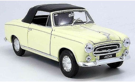 Peugeot 403 Cabriolet 1/18 Welly beige avec capote 1957 miniature