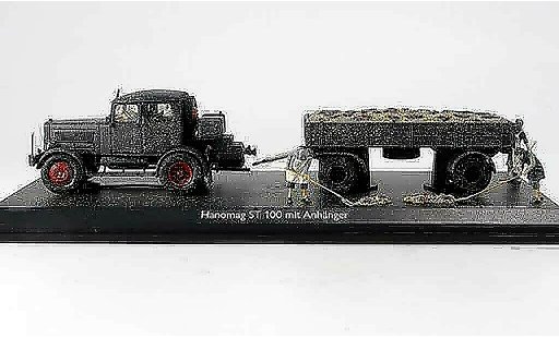 Hanomag ST 100 Anh&Atilde;&curren;nger 1/43 Schuco avec 2 Achs Anhanger et Figuren miniature