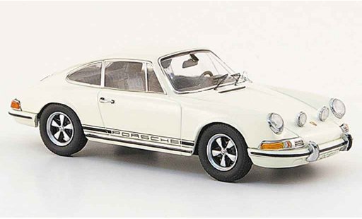 Porsche 911 S 1/43 Schuco S blanche avec noireem Schriftzug miniature
