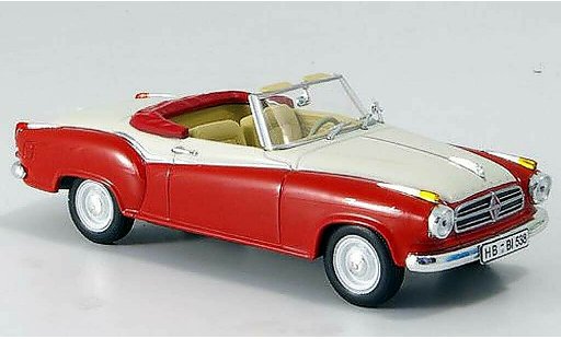 Borgward Isabella cabriolet 1/43 Norev rouge/blanche 1958 miniature