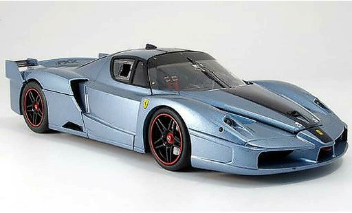 Ferrari Enzo FXX 1/18 Hot Wheels Elite bleugrise avec bleuem bandes miniature