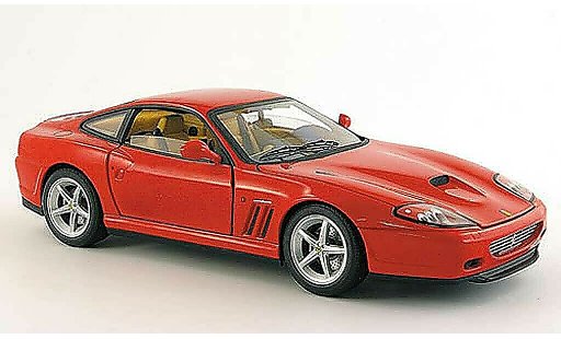 Ferrari 575 M 1/18 Hot Wheels Elite rouge avec marronem interieur miniature