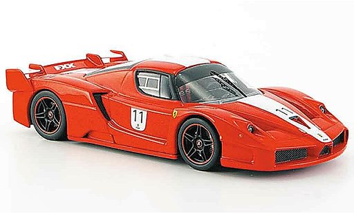Ferrari Enzo FXX 1/43 Hot Wheels Elite no.11 signalrot avec blancheem bandes miniature