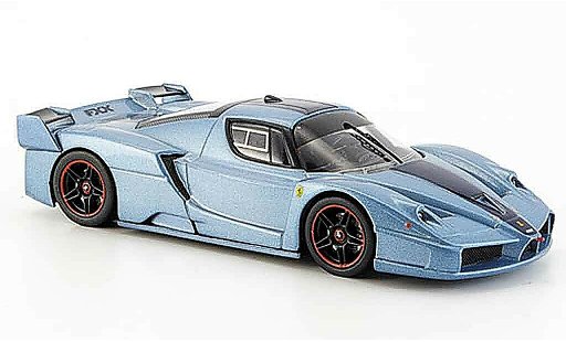Ferrari Enzo FXX 1/43 Hot Wheels Elite bleugrise avec bleuem bandes miniature