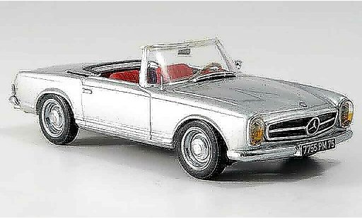 Mercedes 230 Base 1/43 IXO SL (W113) grise metallisee geoffnetes capote miniature