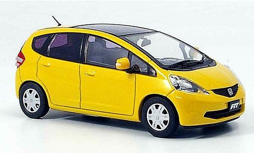 Honda Jazz Skyroof 1/43 Ebbro Fit jaune 2008 miniature