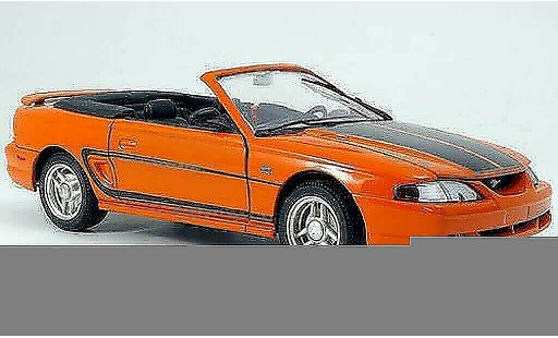 Ford Mustang 1994 1/18 Eagle cabriolet orange grise bandes miniature