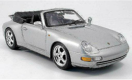 Porsche 911 Cabriolet 1/18 Burago Carrera grise miniature