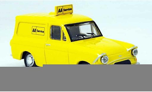 Ford Anglia Van 1/43 Oxford jaune AA Services miniature