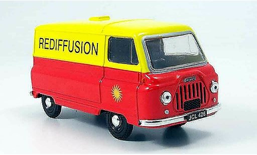 Morris J2 Van 1/43 Oxford fourgon orange jaune Rediffusion miniature