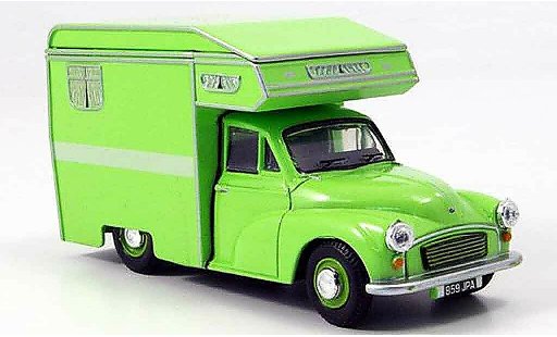 Morris Minor Van 1/43 Oxford Camper verte Wohnmobil miniature