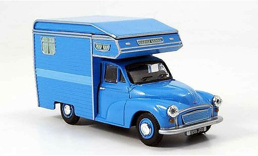 Morris Minor Van 1/43 Oxford Camper bleu Wohnmobil miniature