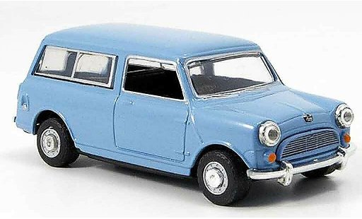 Austin Mini Van utilitaire 1/43 Oxford Mini Traveller bleu grise miniature