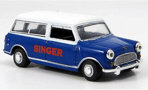 Austin Mini Van utilitaire 1/43 Oxford Traveller bleu blanche Singer miniature
