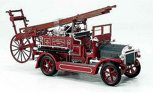 Dennis N Type pompiers 1/43 Yat Ming rouge miniature