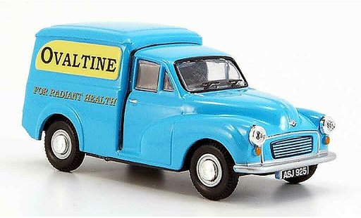 Morris Minor Van 1/43 Oxford bleu Ovaltine miniature