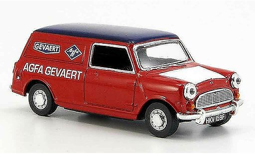 Austin Mini Van utilitaire 1/43 Oxford rouge bleu Agfa Gevaert miniature