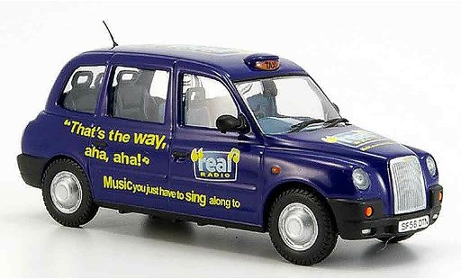 Austin TX4 taxi 1/43 Oxford bleu Real Radio miniature