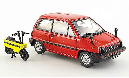 Honda City Motocompo 1/43 Ebbro rouge avec Minimotorrad 1981 miniature