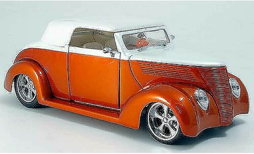 Ford Hot Rod 1937 1/18 Yat Ming cabriolet orange-met./blanche ferm&Atilde;&copy; miniature