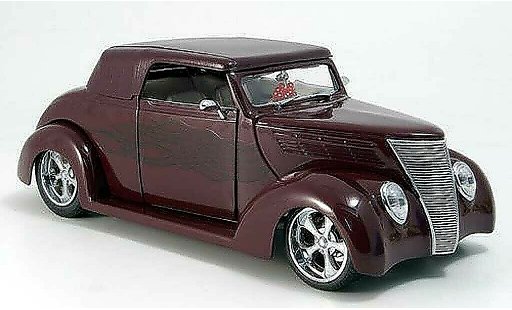 Ford Hot Rod 1937 1/18 Yat Ming cabriolet rouge ferm&Atilde;&copy; miniature