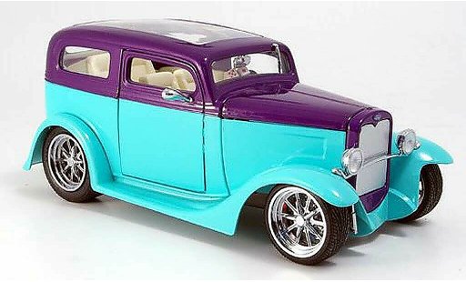 Ford Hot Rod 1931 1/18 Yat Ming model a sedan verte/lila avec panoramatoit miniature