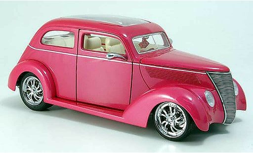 Ford Hot Rod 1937 1/18 Yat Ming sedan rose avec panoramatoit miniature