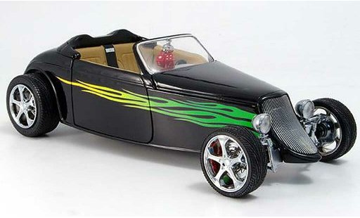 Ford Hot Rod 1933 1/18 Yat Ming cabriolet noire vertee flammen ouvert miniature