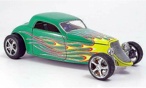 Ford Hot Rod 1933 1/18 Yat Ming coupe verte avec flammendesign miniature