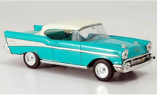 Chevrolet Bel Air Coupe 1/43 Yat Ming verte blanchees toit 1957 miniature