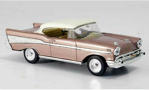 Chevrolet Bel Air Coupe 1/43 Yat Ming rose blanchees toit 1957 miniature