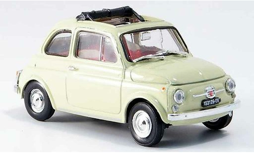 Fiat 500 F 1/43 Brumm creme geoffnetes toit pliant 1965 miniature
