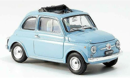Fiat 500 F 1/43 Brumm himmelbleu geoffnetes toit pliant 1965 miniature