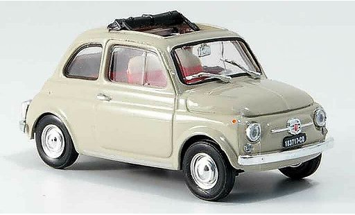 Fiat 500 F 1/43 Brumm sandbeige geoffnetes toit pliant 1965 miniature