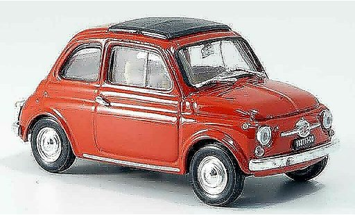 Fiat 500 F 1/43 Brumm korallenrouge avec capote toit pliant 1965 miniature